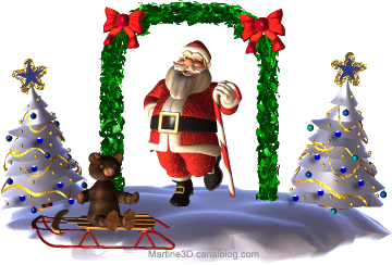 gif 3d joyeux noel merry xmas feerie sapin neige deco