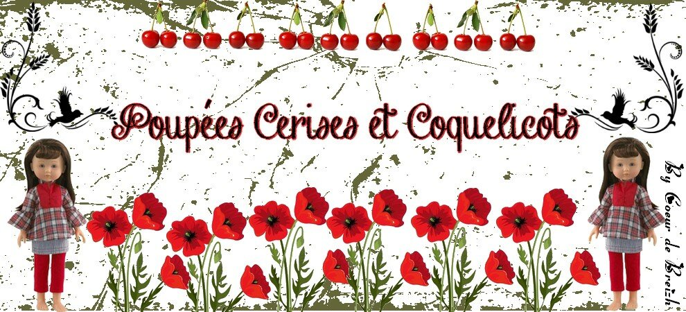 Poupees,Cerises et coquelicots