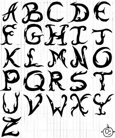 Alphabet on Alphabet Tribal Fait En Cours      Photo De Tribaux De L   Poque Du