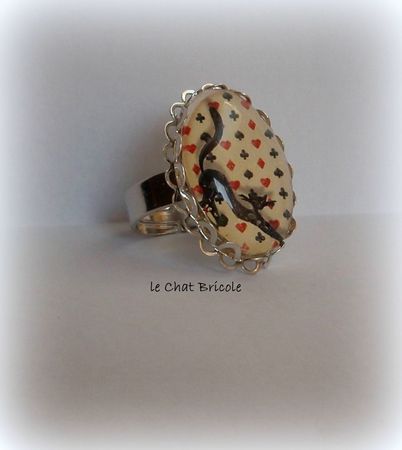bague cabochon trendy kitty
