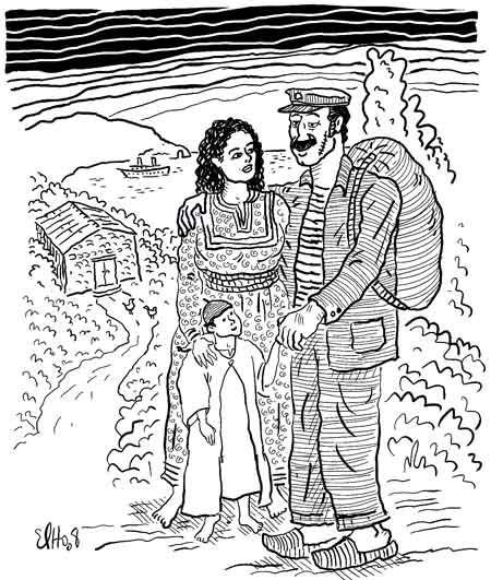 A Mmi album Izlan Ibahriyen, Chants des Marins Kabyles; dessin d'Elho A Mmi album Izlan Ibahriyen, Chants des Marins Kabyles; dessin d'Elho