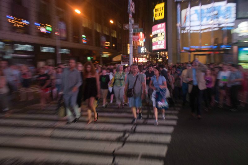 Times Square full of people