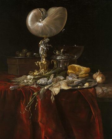 Still life with nautilus cup