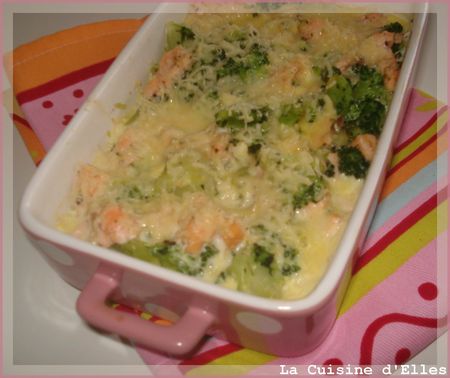 Gratin au brocoli et au saumon Gratin au brocoli et au saumon