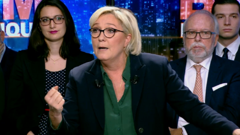 Cannabis : Marine Le Pen condamne “les rires” de Macron Marine BFMTV 291017