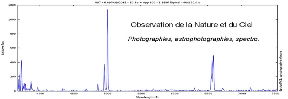 Observations de la Nature et du Ciel             ,            spectroscopie, astrophotographies, ...