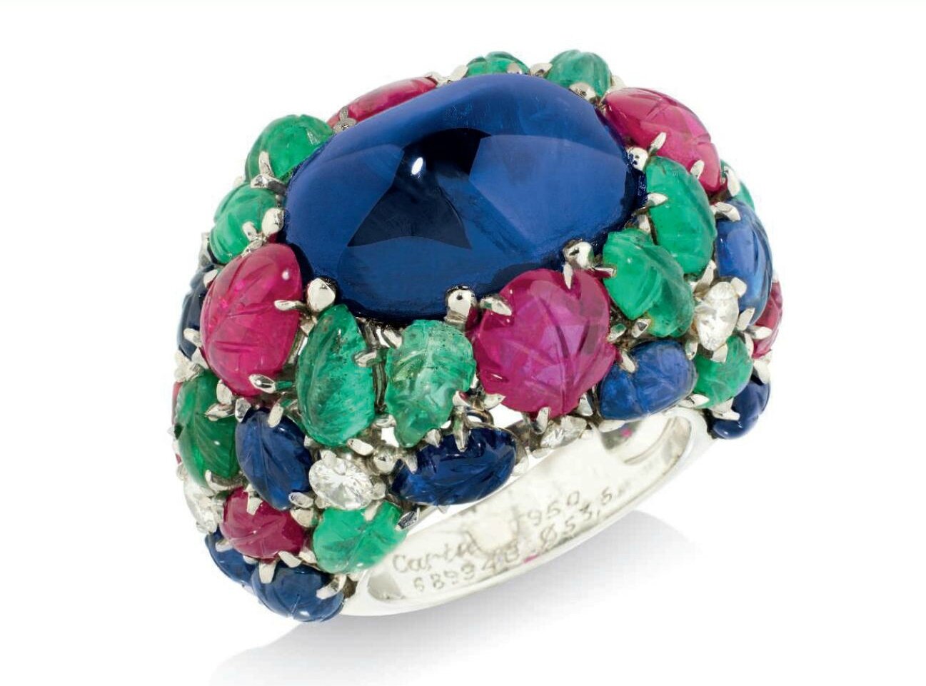 A rare Tutti Frutti ring by Cartier Alain.R.Truong