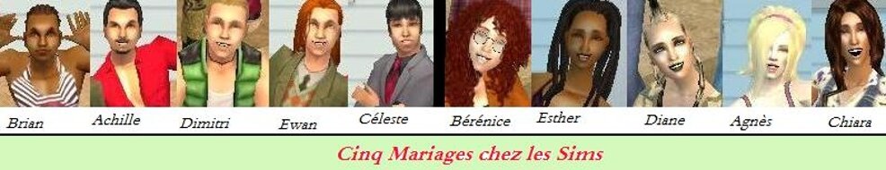 Cinq Mariages chez les Sims