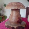 champignons en bois tourné