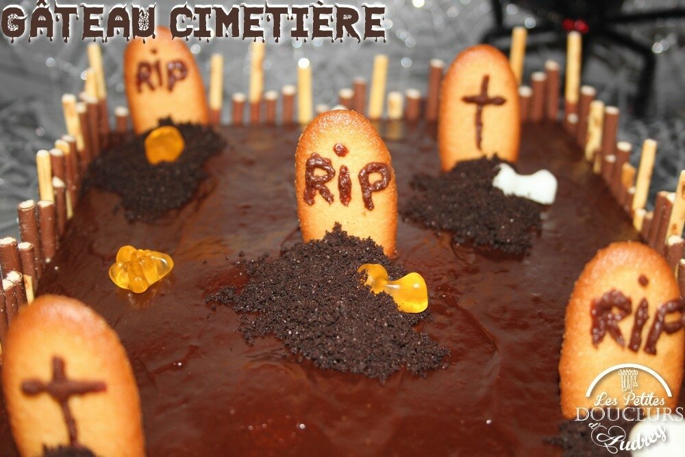 Gâteau cimetière au chocolat : une recette facile pour Halloween - Recette  par Amandine Cooking