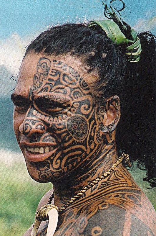 The Face Tiki NZ Silver Fern Eyes Maori Tattoo