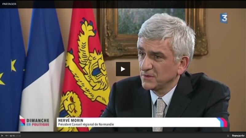 Hervé MORIN voudrait expliquer le PROJET NORMAND à la TV mais tombe sur le MIXEUR BESNIER…