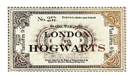 Harry Potter - Réplique de billet antique du Poudlard Express limitée