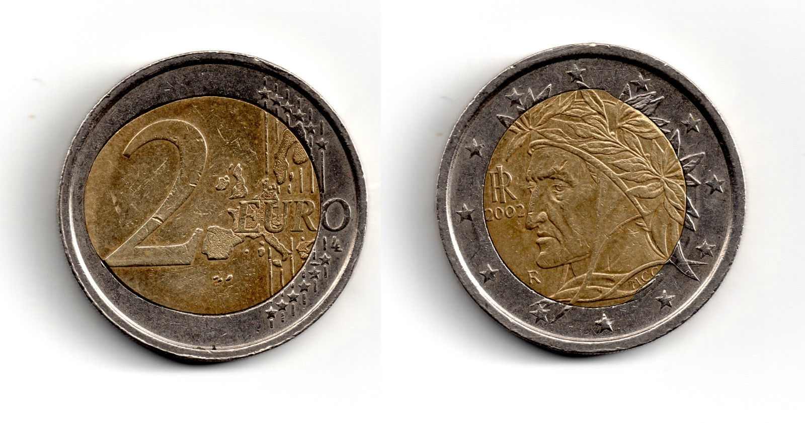 2€ Italie 2002 coeur déformé - Eurorare monnaies fautées ou euro rare