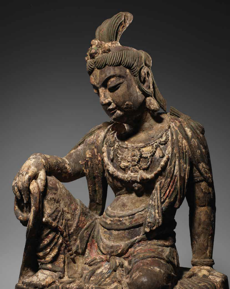 最新発見 A very rare carved wood figure of Guanyin, Northern Song-Jin 彫刻・オブジェ