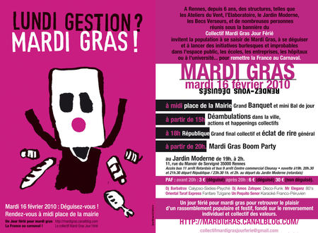 Le programme du Mardi Gras 2010