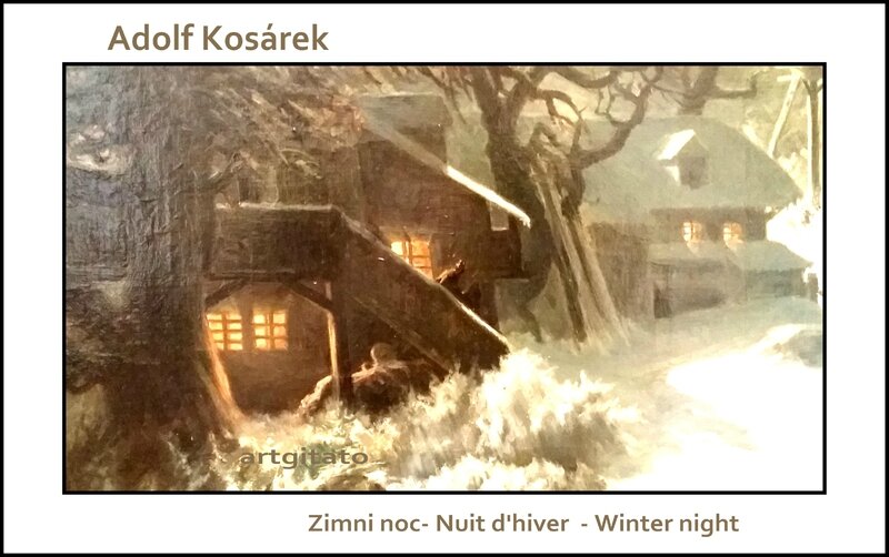 Adolf Kosárek Zimni noc Nuit d'hiver Winter night 1857 Artgitato 8