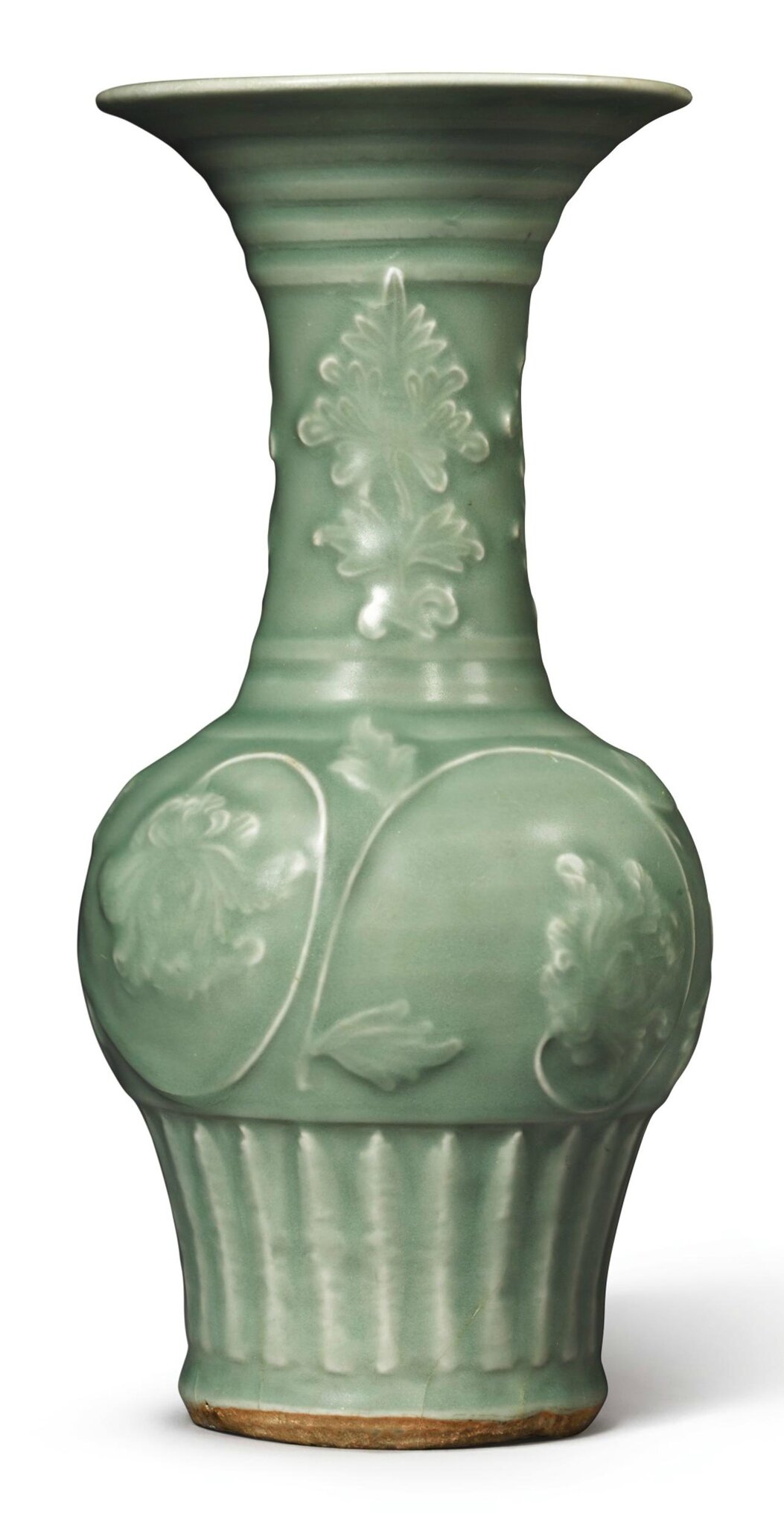 Green Celadon Tall Trumpet Mouth Flower Vase Green Celadon Tall Trumpet Mouth Flower Vase