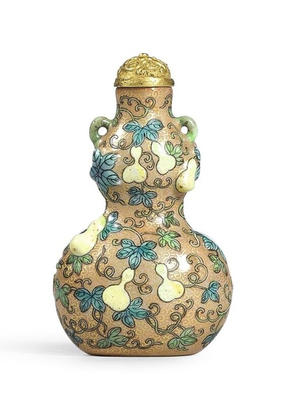 The reign of Qianlong Hand drawing Pastel Elephant auspicious Snuff bottle