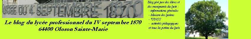 Le blog du lycée du IV septembre 1870 à Oloron (64)