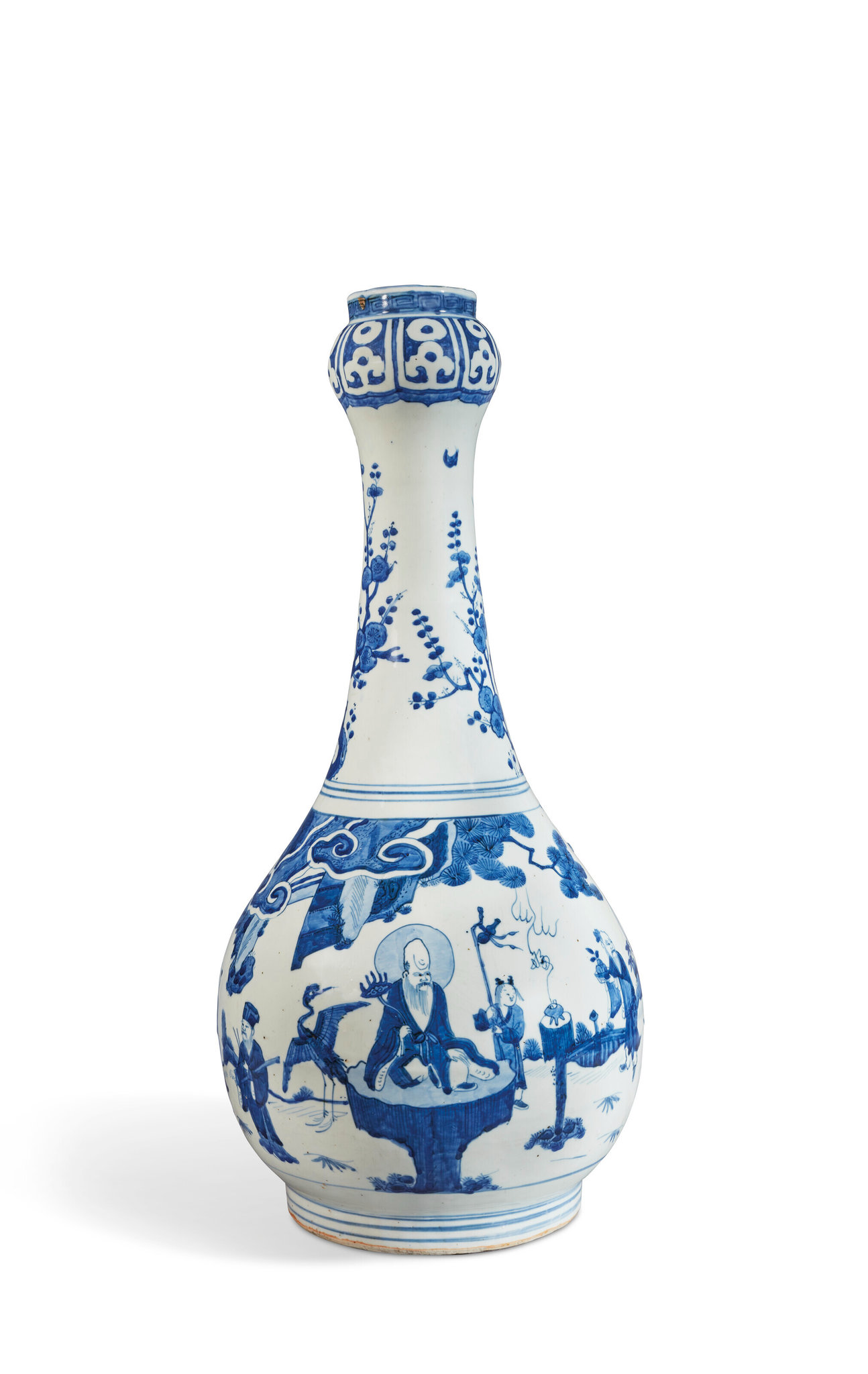 Blue & White Porcelain Garlic Mouth Vase Blue & White Porcelain Garlic Mouth Vase