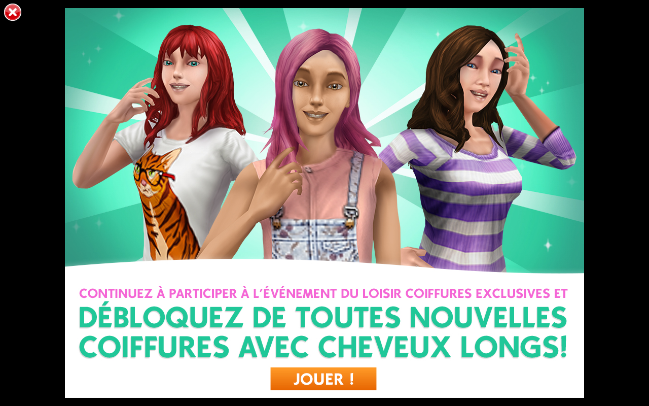 sims 3 queue de cheval avec frange