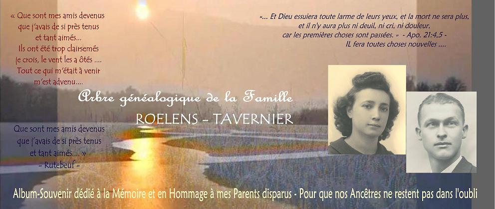 Souvenir - Généalogie de la Famille ROELENS - TAVERNIER