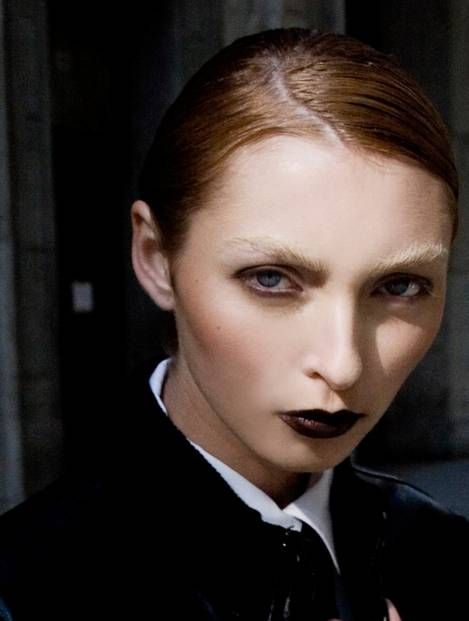 Glossy hair, dark lipstick, dark lipstick looks. Glossy hair, dark lipstick,