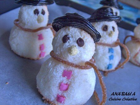Bonhommes de neige à la noix de coco