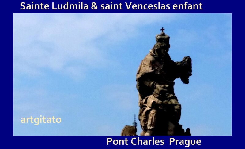 Sainte Ludmila saint Venceslas enfant artgitato Pont Charles Prague