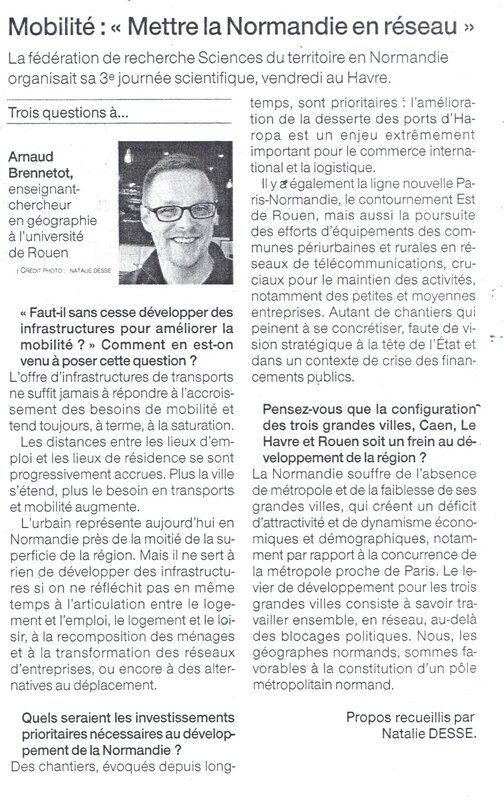 Arnaud BRENNETOT: « Mettre la Normandie en réseau! »