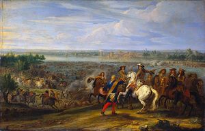 640px-Louis_XIV_crosses_the_Rhine_at_Lobith_-_Lodewijk_XIV_trekt_bij_het_Tolhuis_bij_Lobith_de_Rijn_over,_12_juni_1672_(Adam_Frans_van_der_Meulen)