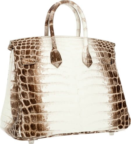Two Hermes Himalayan handbags bookend Heritage New York Luxury Accessories Auction Alain.R.Truong