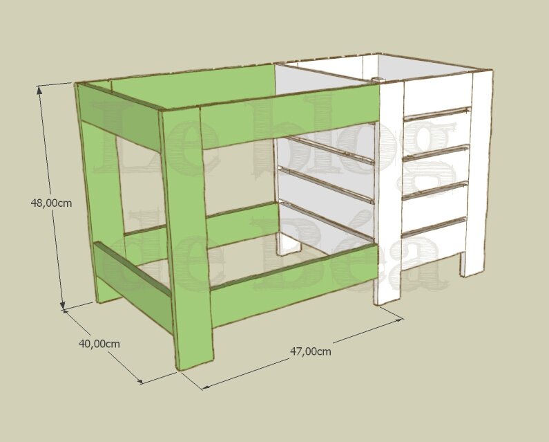 Table basse en bois de palette avec coffre de rangement