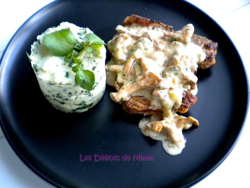 Côte de veau aux girolles et purée au cresson 3