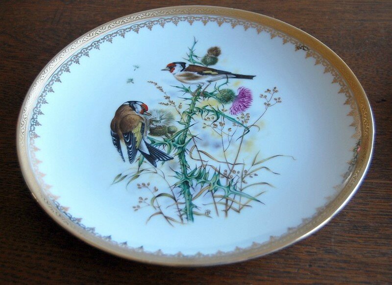 assiette porcelaine deux oiseaux 2