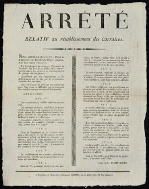 Arrêté des carraires