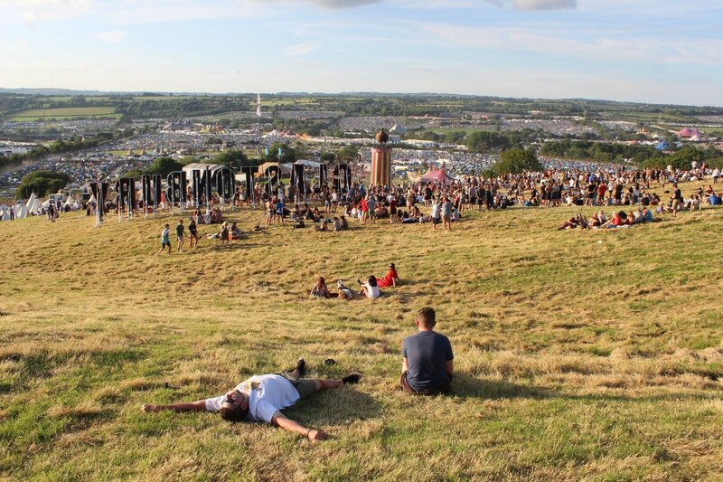 Glastonbury festival 2014 Ribbon Tower site