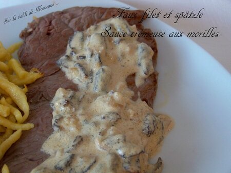 Faux filet et spätzle et Sauce crémeuse aux morilles 3