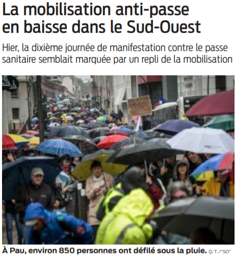 2021 09 19 SO La mobilisation anti-passe en baisse dans le Sud-Ouest