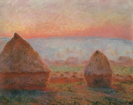 monet_claude_haystacks_at_giverny_the_evening_sun_1888