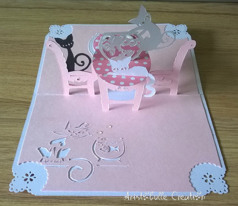 Carte anniversaire chatons fripons - ouverte