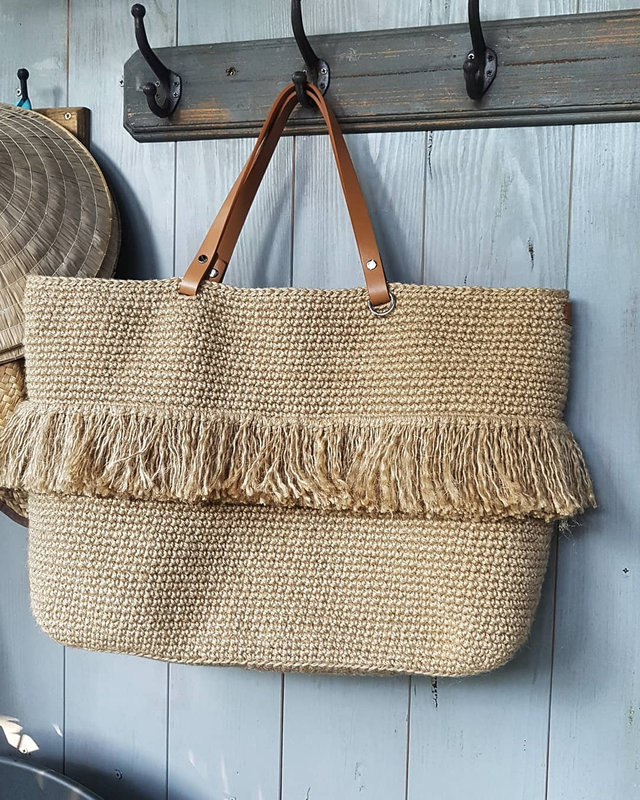 tote bag sac cabas crochet jute isado