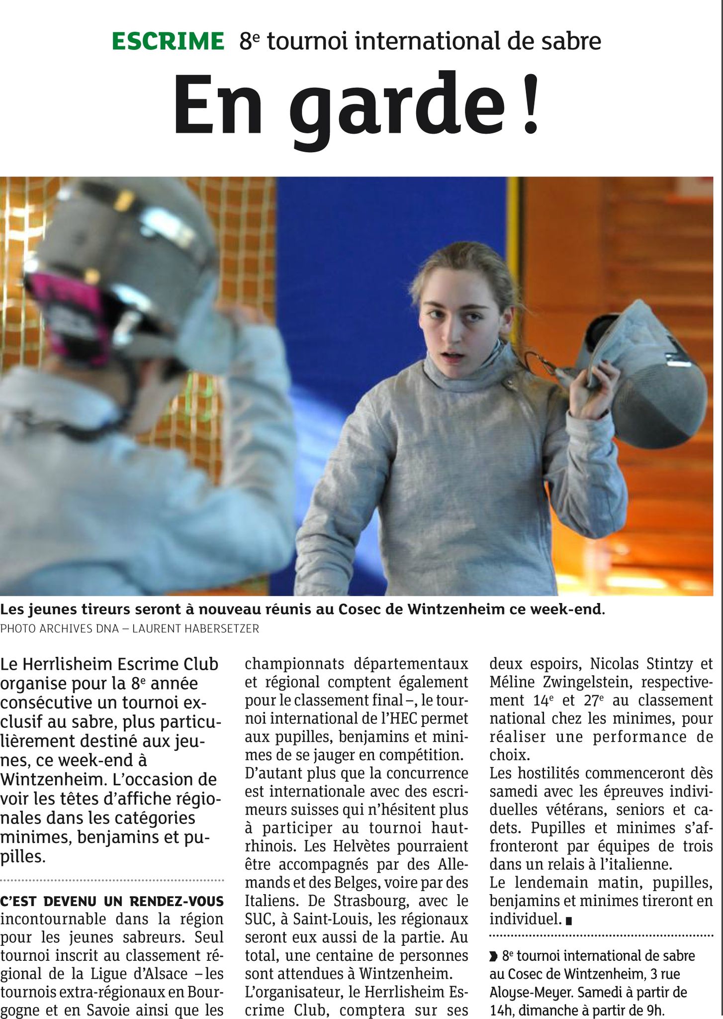 2013 - DNA annoce du tournoi