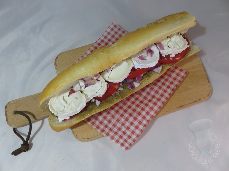 Sandwich caviar d'aubergines et chèvre