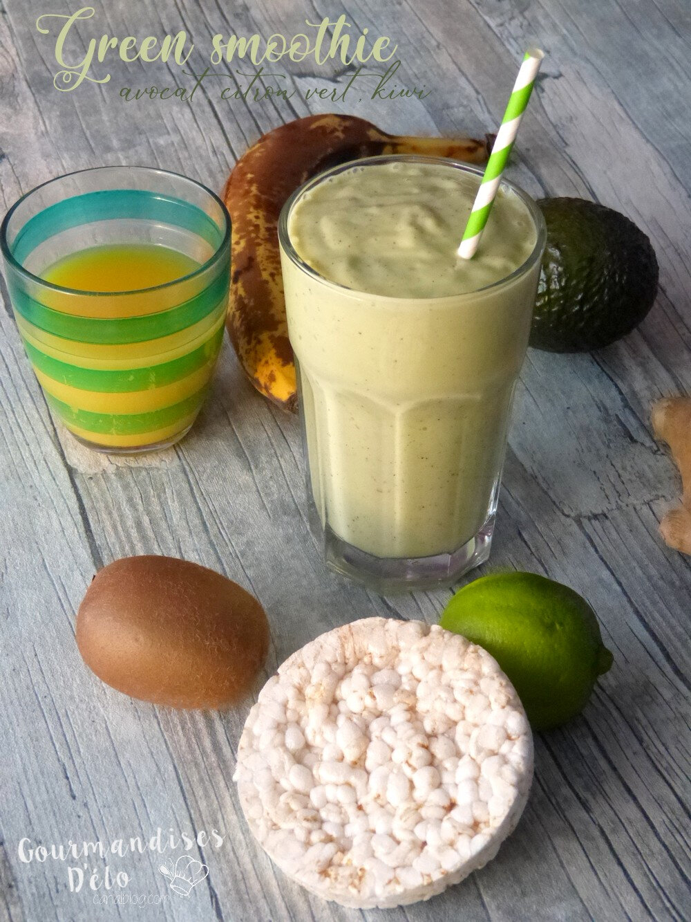 Green smoothie : Avocat, citron vert, kiwi - Gourmandises D&amp;#39;élo