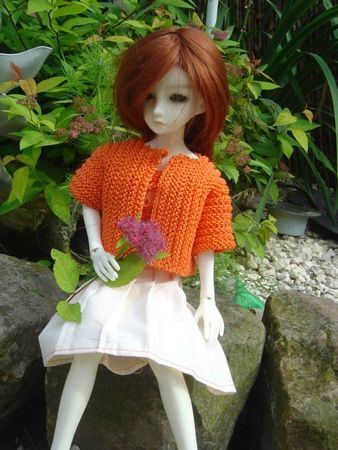 jupe plissée et haut orange (3)