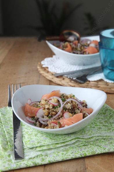 salade quinoa lentilles saumon 003 LE MIAM MIAM BLOG