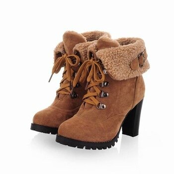 2014-Mode-féminine-Bottines-à-lacets-Talons-Bottes-neige-Platform-Pompes-garder-les-femmes-bottes-chaudes