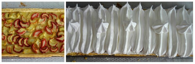 tarte rhubarbe : cuisson + meringue
